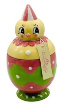 Johanna Parker Carnival Cottage Chick Canister Easter Duckie 8 inch Magenta - $43.00