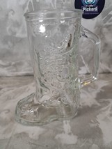 Vintage Libbey Cowboy Boot Glass Mug With Handle Clear Glass 6 1/4” - £11.41 GBP