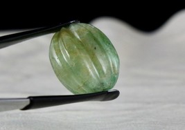 Natural Emerald Carved Melon Bead Hanging 51.63 Cts Gemstone Designing Pendant - £333.17 GBP