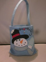 Snowman Snow Man Embellished Felt Gift Bag Used Once - £3.98 GBP