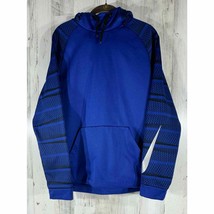 Nike Mens Hoodie Sweatshirt Dri Fit Royal Blue Black Pullover Size Medium - $13.84