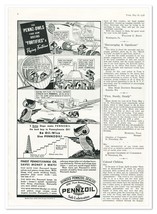 Print Ad Pennzoil Oil Boeing Flying Fortress Owls 1938 3/4-Page Advertisement - £7.75 GBP