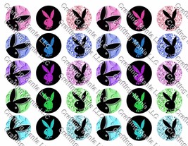 30 Precut 1&quot; Playboy Bunny cap Image Set 1 - £6.98 GBP
