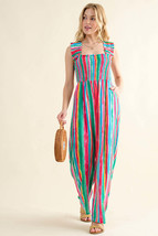 And The Why Full Size Striped Smocked Sleeveless Jumpsuit - £38.54 GBP