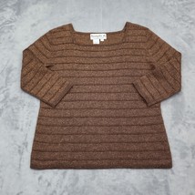 Joseph A Shirt Womens XL Brown Long Sleeve Square Neck Pullover Casual Top - £18.24 GBP