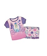 Cinderella Girl&#39;s Shimmery Tulle Print Pajama Shorts Set, Size Small 6/6X - $344.03 MXN