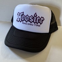 Vintage Hoosier Tires Hat NASCAR Trucker Hat snapback Black Mesh Cap - $14.96