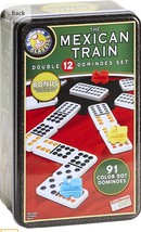 The Mexican Train Dominoes - 91 Color Dot Double 12 Dominoes - £32.08 GBP