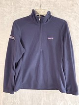 Patagonia Pullover Women&#39;s Medium Micro D Fleece 1/4 Zip Long Sleeve Top *LOGO - £22.00 GBP