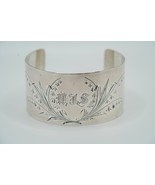 Antique Ornate WJS Sterling Silver Unmarked Cuff Bracelet 2.25&quot; x 3.2cm - £73.97 GBP