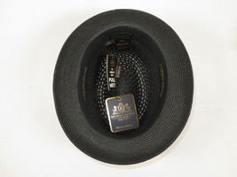 Men's BRUNO CAPELO Stingy Brim Fedora Braid Straw Hat Santa Cruz SC616 Black image 5