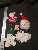 Lot of 5 Vtg Christmas Ornaments Santas, Angels, Snowman - £4.88 GBP