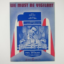 Sheet Music We Must Be Vigilant Edgar Leslie Phil Spitalny WW2 Vintage 1942 - £7.96 GBP