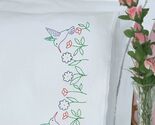Jack Dempsey Needle Art Hummingbirds Lace Edge Pillowcases - $31.82