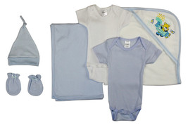 Boy 100% Cotton Newborn Baby Boy 6 Pc Layette Baby Shower Gift Set Newborn - £34.25 GBP