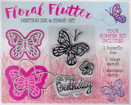 Floral Flutter Die &amp; Stamps Set. - $6.78 CAD