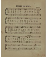 1890 Antique Sheet Music The Old Old Story 8 X 10 Collectible  - $25.88