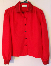 vintage 70&#39;s Land&#39;n Sea button close shirt size 10 long sleeve red made in USA - £9.69 GBP