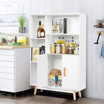 Floor Storage Cabinet Freestanding Wooden Display Bookcase Side Furniture White - £121.49 GBP