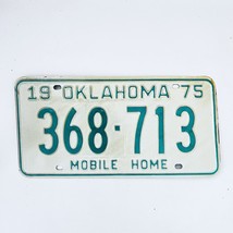 1975 United States Oklahoma Base Mobile Home License Plate 368-713 - £14.78 GBP