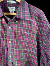 LL Bean Shirt Size XL Mens Button Down Wrinkle Resistant Red Green Plaid... - £43.84 GBP