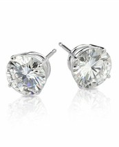2.00CT 4 Prong Moissanite Earrings With 2 - 6.5mm Stones - £384.04 GBP