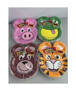 Hefty Zoo Pals Set of 4 animals pig frog bear tiger 60 total coated pape... - $18.04