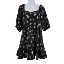 Inspired Hearts Floral Smocked Mini Dress Womens Size XL Black High Rise - $21.77