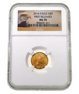 2014 Gold 1/10 Oz. $5 American Eagle Graded by NGC as MS-70 First Releases - £290.73 GBP