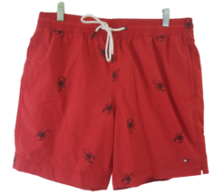 Tommy Hilfiger Men SWIM TRUNKS embroidered scorpion red sz M - £20.92 GBP