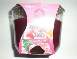 1 Glade Cranberry Three Wick Candle Notes Of Cranberries And Champagne Scent - £10.25 GBP