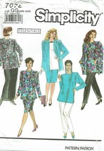 Simplicity Sewing Pattern 7072 Slim Skirt Pants Tunic Jacket Misses Size 26W-32W - $8.99