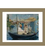 Monet Painting in His Studio Boat Art Poster Print 24 x 18 in  - £22.85 GBP