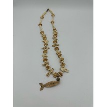 Vintage Navajo Carved Bone Necklace 13&quot; Fish, Bird, Turtle, Bear, Lion - £133.52 GBP