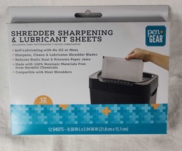 Paper Shredder Sharpening &amp; Lubricant Sheets Pack of 12 Pen + Gear Oil-Free - £11.20 GBP