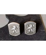 Vintage Swank Standing Lion Silver Tone Cuff Links Mens Fashion Jewelry - £18.86 GBP