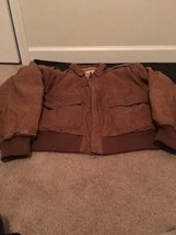 VINTAGE G III Jacket Mens Medium Brown Suede Leather Bomber Coat Jacket ... - $122.76