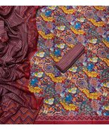 Unstitched Indian Suits, Pure Hand Bandhej Cotton Suit Set For Women &amp; G... - $55.00