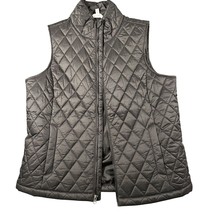 Time and Tru Womens L Black Puffer Vest Full Zip Pockets Sleeveless Winter - $13.99