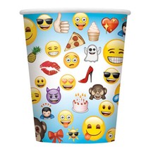 Emoji Smiley Face Paper Cups Birthday Party Supplies 8 Per Package 9 oz New - £3.12 GBP