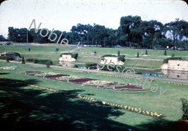 1940s Park Flowers Pond Scene Milwaukee? Wisconsin Red-Border Kodachrome Slide - £3.11 GBP