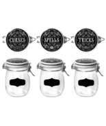Kitchen Witch Alchemy Apothecary Curses Spells Tricks 6&quot; H Glass Jars 3 ... - $51.93 CAD
