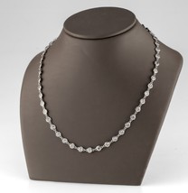 Argento Sterling Lunetta Set Zircone Cubico Dalla Yard Collana 107cm - £392.19 GBP