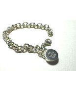 Tiffany &amp; Co 1837 Round Lock Charm Pendant Bracelet Link Chain Sterling ... - £319.11 GBP