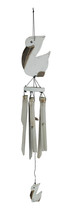 Hand Carved Wood and Bamboo Coastal Perched Pelican Wind Chime for Yard Patio - £19.69 GBP