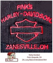 Harley Davidson Fink&#39;s Zanesville, OH - 2XL Long Sleeve Embroidered Shirt - £23.80 GBP
