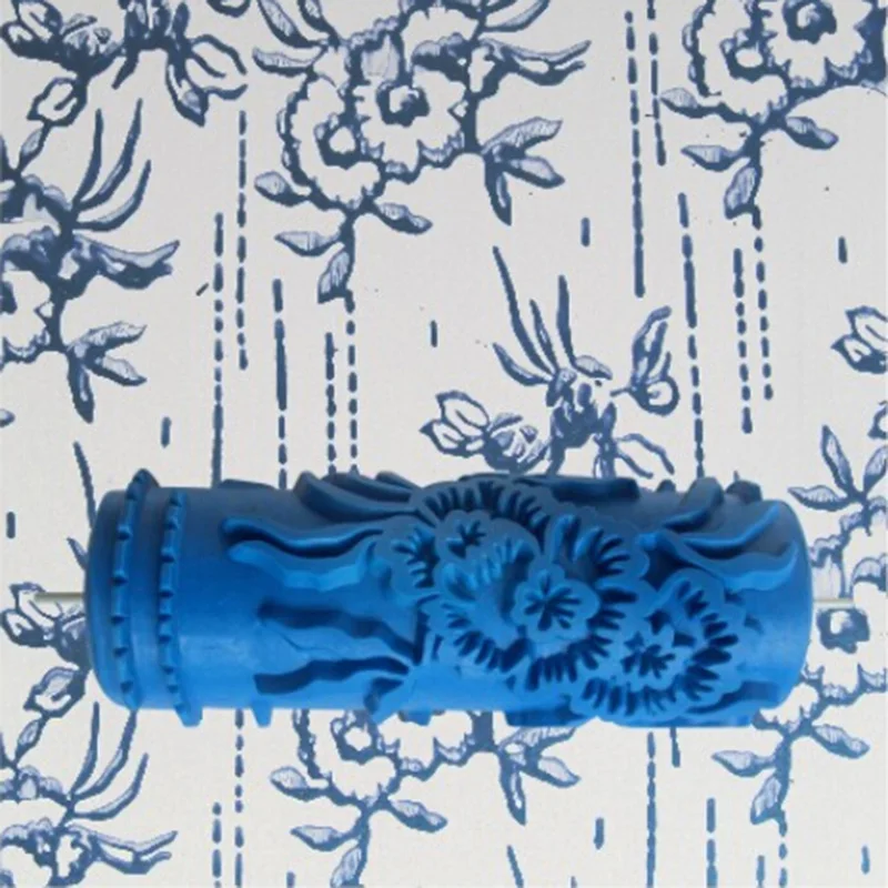 Ch 3d rubber wall painting roller 075y blue paint roller wall decoration without handle thumb200