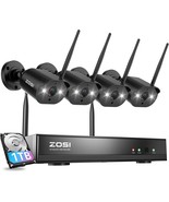 Outdoor/Indoor Zosi 8Ch 2K Wireless Security Camera System With 4 X 3Mp ... - £171.37 GBP