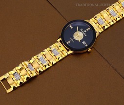 Brand New Designer Exclusive 22K 916% Gold Mens Man wrist Watch CZ Studded 20 - £8,467.75 GBP