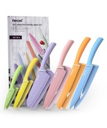 Hecef 6 Piece Kitchen Knife Set, Colorful Coated Stainless Steel Knives  - $61.72 CAD